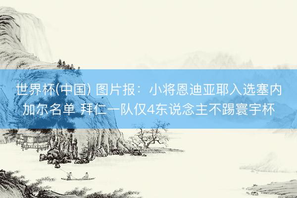 世界杯(中国) 图片报：小将恩迪亚耶入选塞内加尔名单 拜仁一队仅4东说念主不踢寰宇杯
