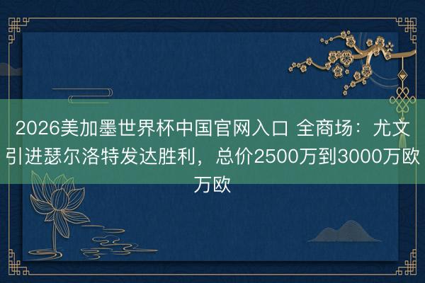 2026美加墨世界杯中国官网入口 全商场:尤文引进瑟尔洛特发达胜利,总价2500万到3000万欧