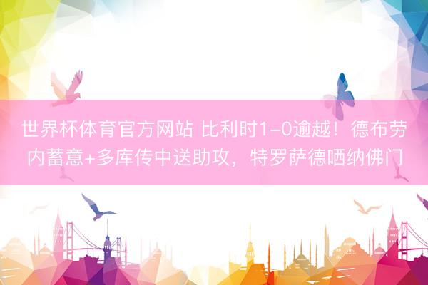 世界杯体育官方网站 比利时1-0逾越！德布劳内蓄意+多库传中送助攻，特罗萨德哂纳佛门