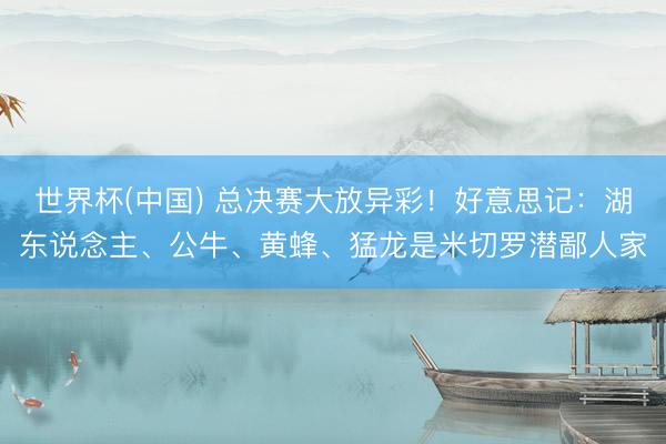 世界杯(中国) 总决赛大放异彩！好意思记：湖东说念主、公牛、黄蜂、猛龙是米切罗潜鄙人家