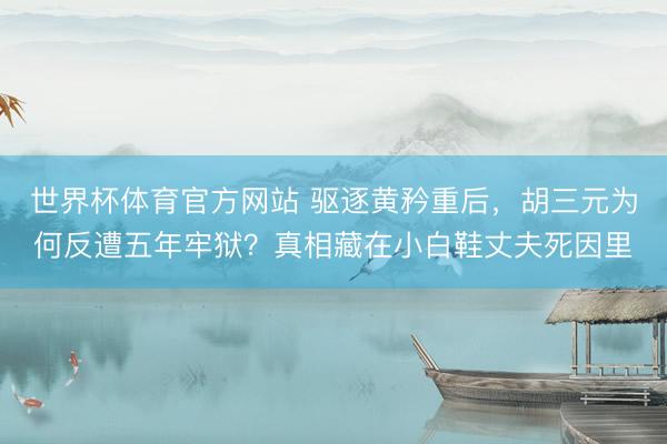 世界杯体育官方网站 驱逐黄矜重后，胡三元为何反遭五年牢狱？真相藏在小白鞋丈夫死因里