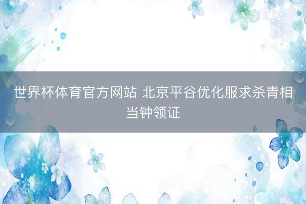 世界杯体育官方网站 北京平谷优化服求杀青相当钟领证