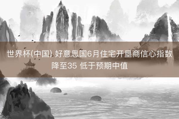 世界杯(中国) 好意思国6月住宅开垦商信心指数降至35 低于预期中值